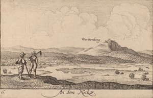 På Neckar, 1635. av Wenceslaus Hollar