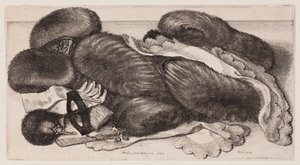 Stilleben med muffler, hansker og skjerf av Wenceslaus Hollar