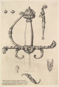 Dekorativt sverdfeste, 1642. av Wenceslaus Hollar