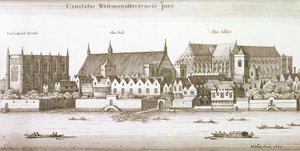 En del av byen Westminster, 1647 av Wenceslaus Hollar