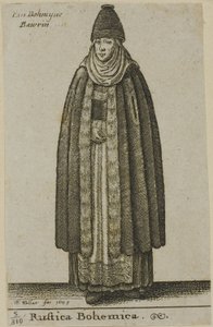 Bondekvinne fra Böhmen av Wenceslaus Hollar