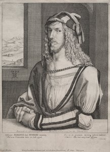Portrett av Albrecht Dürer, i en alder av 26 av Wenceslaus Hollar