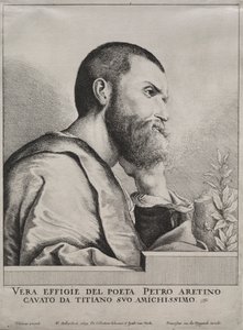 Portrett av Pietro Aretino av Wenceslaus Hollar