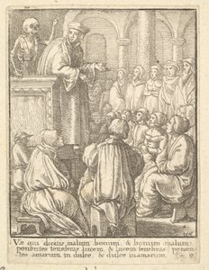 Predikant, fra Dødedansen, 1651. av Wenceslaus Hollar