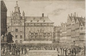 Proklamasjon av Münster-traktaten av Wenceslaus Hollar