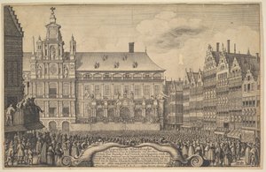 Proklamasjon av Munster-traktaten, 1648. av Wenceslaus Hollar