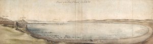 Prospekt av Tangierbukta fra sørøst, midten av 1600-tallet av Wenceslaus Hollar