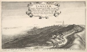 Utsikt til dere nordsiden av Tangier angående Maynehavet fra bakken når dere kommer ..., innen 1673. av Wenceslaus Hollar