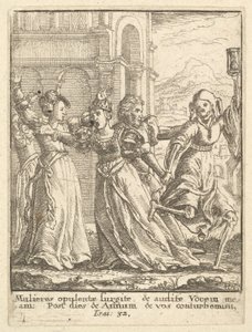 Dronning, fra Dødedansen, 1651. av Wenceslaus Hollar