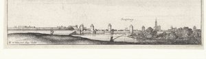 Peisaj fluvial cu vedere la Strasbourg Peisaje fluviale în Germania și Țările de Jos (titlul seriei) norvegiană av Wenceslaus Hollar