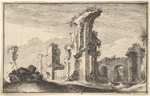 Ruinene av St Croix de Jerusalem, 1600-tallet. av Wenceslaus Hollar