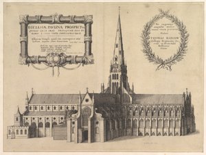 Saint Pauls fra sør viser spiret til Church of Pauline-prospektet..., 1657 av Wenceslaus Hollar