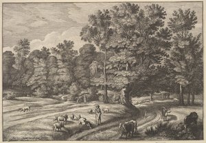 Hyrder i en skog, 1648-50. av Wenceslaus Hollar