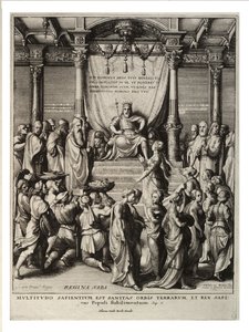 Salomo og dronningen av Saba. Tilstand 3 av Wenceslaus Hollar