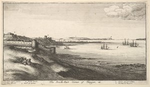 Sørøst-hjørnet av Tanger, 1669-73. av Wenceslaus Hollar