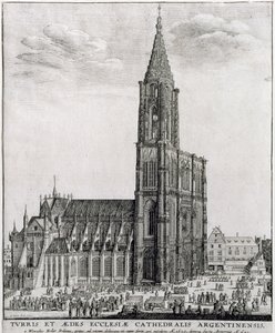 Strasbourg katedral, 1645 av Wenceslaus Hollar