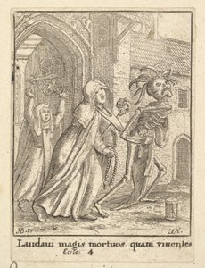 Abbedissen, fra dødsdansen, 1651. av Wenceslaus Hollar