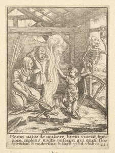 Barnet, fra Dødedansen, 1651. av Wenceslaus Hollar