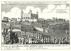 Henrettelsen av Thomas Wentworth, 1. jarl av Strafford, 1641 av Wenceslaus Hollar