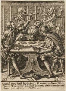 The Gamesters and Death, fra The Dance of Death av Wenceslaus Hollar