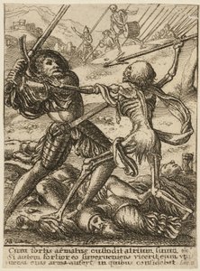 Ridderen og døden, fra Dødedansen av Wenceslaus Hollar