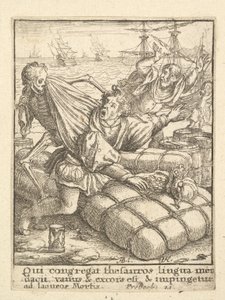 Kjøpmannen, fra dødsdansen, 1651. av Wenceslaus Hollar