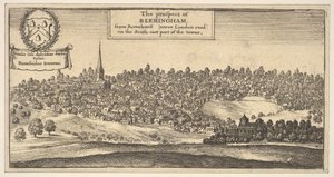 The Prospect of Bermingham, fra Ravenshurst nær London-veien på den sørøstlige delen..., 1625-77. av Wenceslaus Hollar