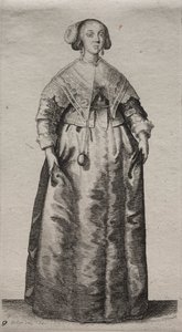 Engelske kvinners flere vaner, fra adelen til landskvinnene..., 1640. av Wenceslaus Hollar