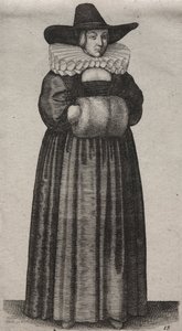 Engelske kvinners flere vaner, fra adelen til landskvinnene..., 1640. av Wenceslaus Hollar