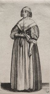 Engelske kvinners flere vaner, fra adelen til landskvinnene..., 1640. av Wenceslaus Hollar