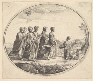Døtrene til Aglaura Mercury og Herse, ca. 1646. av Wenceslaus Hollar