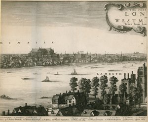 Utsikten til London og Westminster hentet fra Lambeth av Wenceslaus Hollar