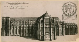 Sørprospektet til Conventual Church of Westminster, London av Wenceslaus Hollar