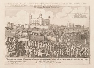 Den sanne måten å henrette Thomas Earle av Strafford, Lord Lieutenant of Ireland..., ca 1642 av Wenceslaus Hollar