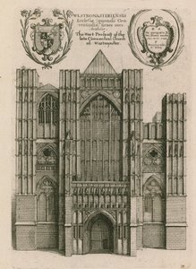 Vestprospektet til avdøde Conventual Church of Westminster, London av Wenceslaus Hollar