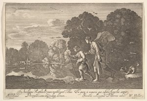 Tobias og engelen, 1644-52. av Wenceslaus Hollar