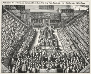 Rettssaken mot Strafford, 22. mars 1641 av Wenceslaus Hollar