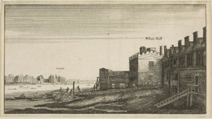 Utsikt over Lambeth Palace fra elven ved Whitehall Stairs av Wenceslaus Hollar