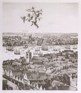 View of London, publisert 1647 (faksimilekopi) (detalj) av Wenceslaus Hollar