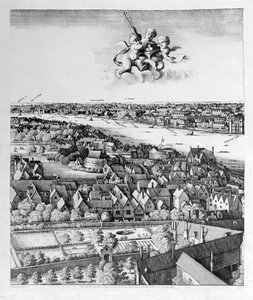 View of London, publisert 1647 (faksimilekopi) (detalj) av Wenceslaus Hollar