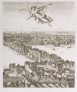 View of London, publisert 1647 (faksimilekopi) (detalj) av Wenceslaus Hollar