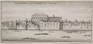 Utsikt over London: Whitehall fra elven. av Wenceslaus Hollar