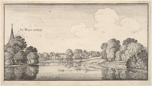 Utsikt over landskapet nær Albury, Surrey, 1645. av Wenceslaus Hollar