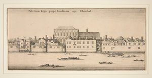 Whitehall sett fra elven av Wenceslaus Hollar
