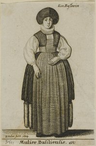 Kvinne fra Basel av Wenceslaus Hollar