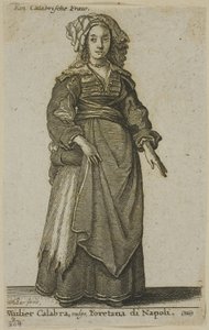 Kvinne fra Calabria av Wenceslaus Hollar