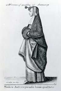 Kvinne av kvalitet fra Antwerpen, 1643 av Wenceslaus Hollar