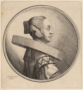 Kvinne med en Ruff i profil av Wenceslaus Hollar