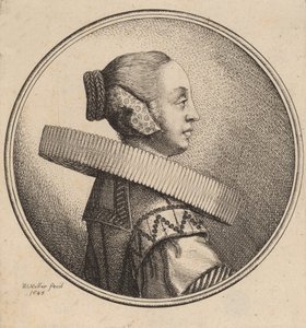 Kvinne med en Ruff i profil, 1643. av Wenceslaus Hollar