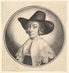 Kvinne med bredbremmet hatt, 1642. av Wenceslaus Hollar